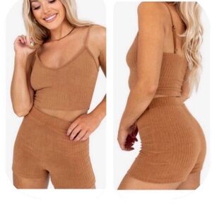 NWT Kittenish Angelica brown short & cami Terry cloth set. Size XL.